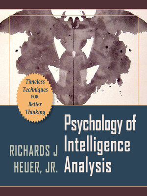 cover image of Psychology of Intelligence Analysis